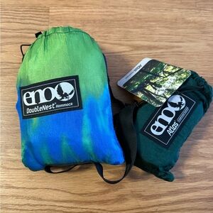 ENO DoubleNest Hammock in Blue and Green